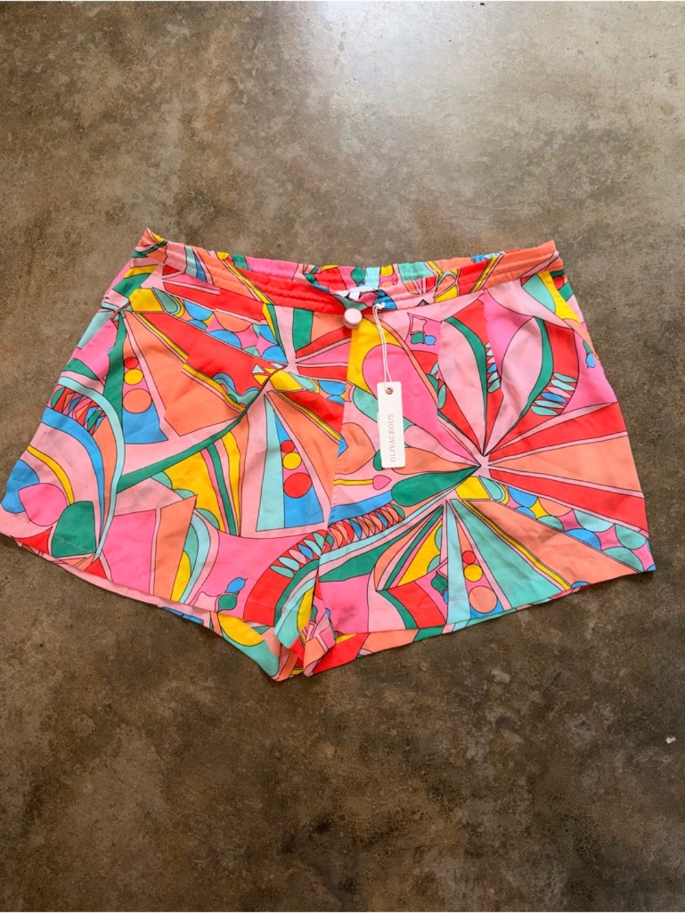 NWT - Olivaceous Multicolor Printed Bungee Shorts - Size L